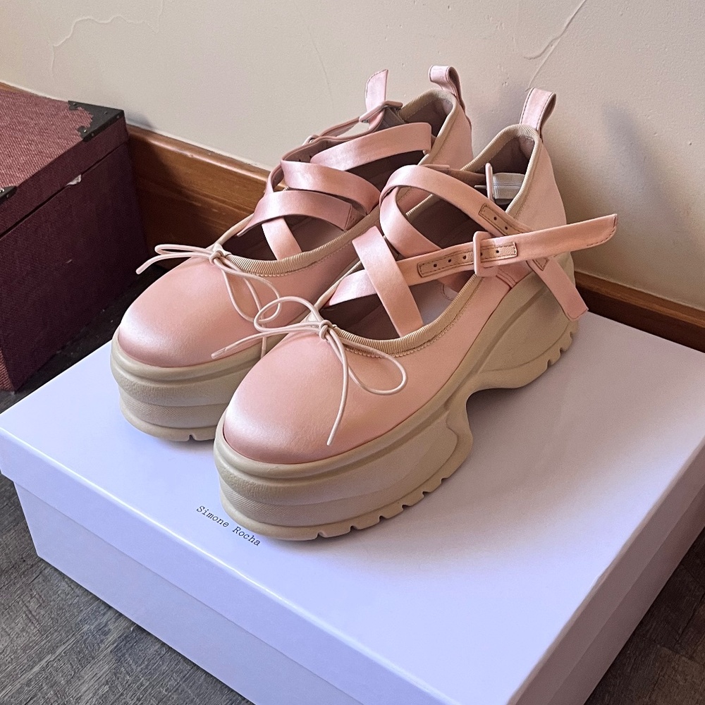 Simone Rocha Satin Ballerina Ballet Pink Platforms 38 Gem